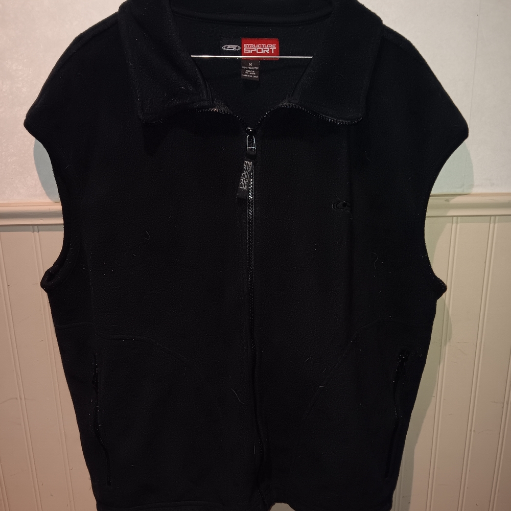 Structure Black Zip Up Sweater Vest